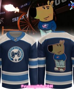 Columbus Blue Jackets x Chill Guy Blue Hockey Jersey