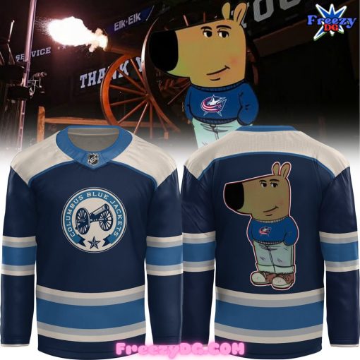 Columbus Blue Jackets x Chill Guy Blue Hockey Jersey