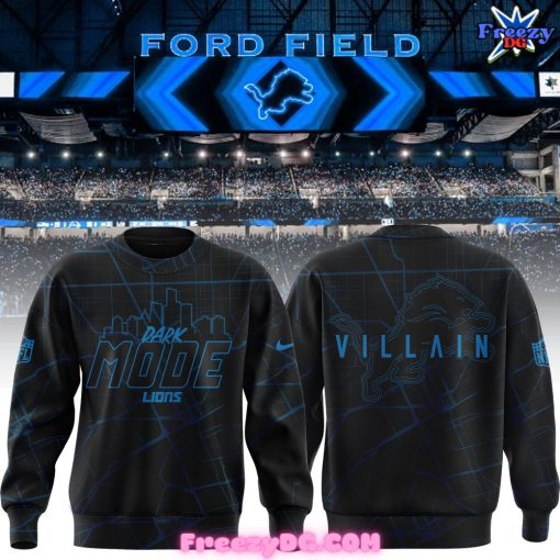 Detroit Lions Back in Black Dark Mode Sweatshirt