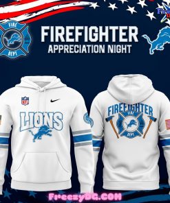 Detroit Lions Firefighter Appreciation White Hoodie