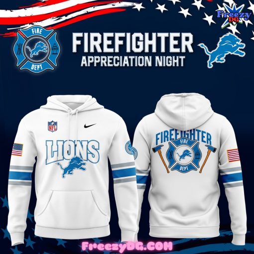 Detroit Lions Firefighter Appreciation White Hoodie