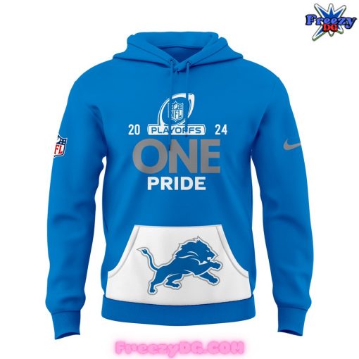 Detroit Lions One Pride Playoffs 2024 Blue Hoodie