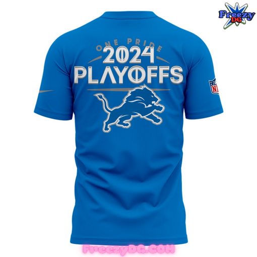 Detroit Lions One Pride Playoffs 2024 Blue T-Shirt