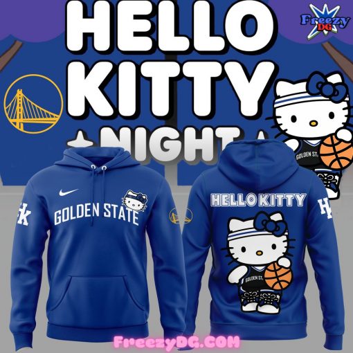 Golden State Warriors Hello Kitty 2024 Blue Hoodie