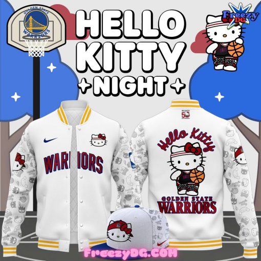 Golden State Warriors x Hello Kitty Night 2024 Baseball Jacket