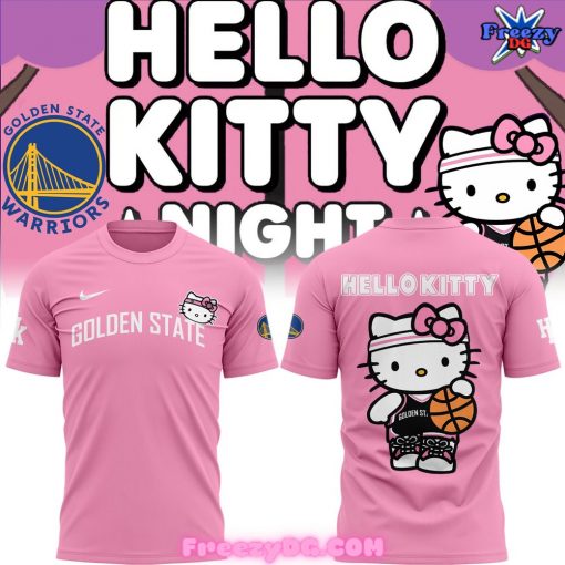 Golden State Warriors x Hello Kitty Pink T-Shirt