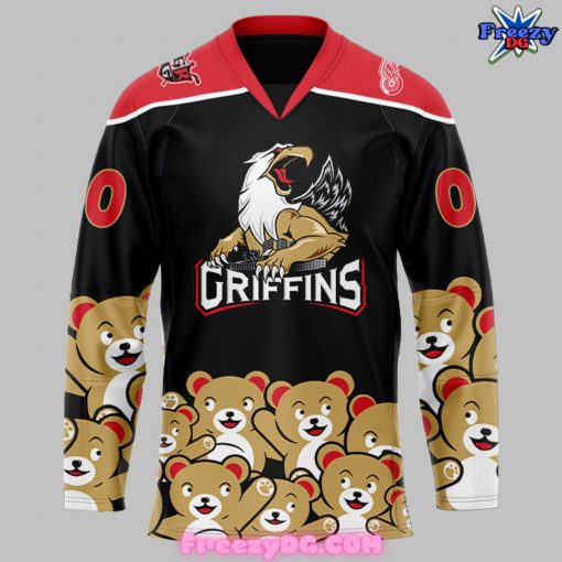 Grand Rapids Griffins Teddy Bear Toss Black Hockey Jersey