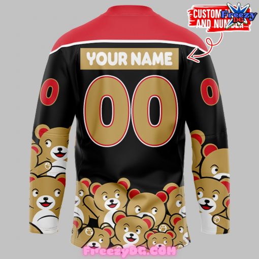 Grand Rapids Griffins Teddy Bear Toss Black Hockey Jersey