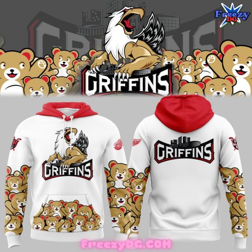 Grand Rapids Griffins Teddy Bear Toss White Hoodie