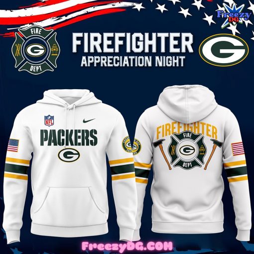 Green Bay Packers Firefighter Appreciation White Hoodie