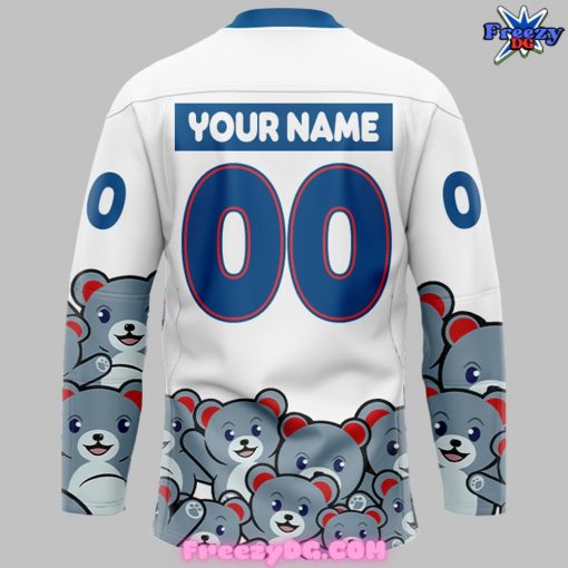 Hartford Wolf Pack Teddy Bear Toss White Hockey Jersey