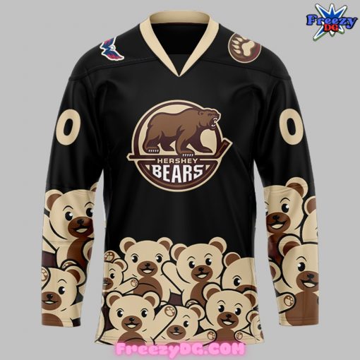 Hershey Bears Hockey Team Black and Beige Hockey Jersey