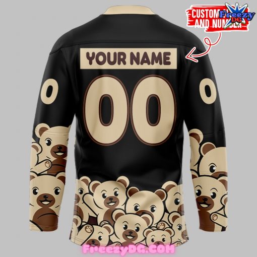 Hershey Bears Hockey Team Black and Beige Hockey Jersey