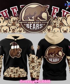 Hershey Bears Hockey Team Black and Beige Hoodie