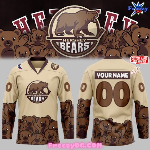 Hershey Bears Hockey Team Caramel Beige Hockey Jersey