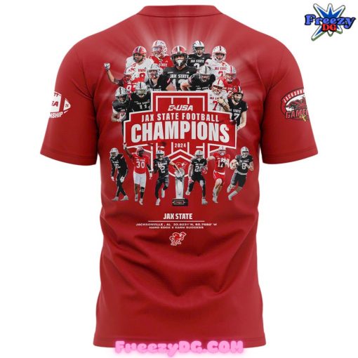 Jacksonville State Football CUSA Champions 2024 Red T-Shirt