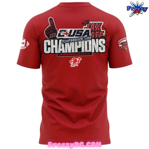 Jacksonville State Gamecocks CUSA Champions 2024 Red T-Shirt