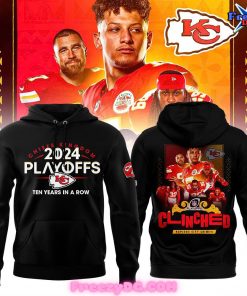 Kansas City Chiefs Clinched Playoff AFC 2024 Black Hoodie