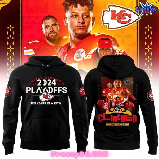 Kansas City Chiefs Clinched Playoff AFC 2024 Black Hoodie