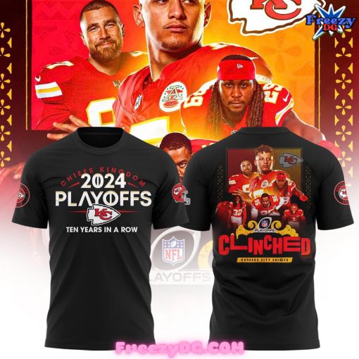 Kansas City Chiefs Clinched Playoff AFC 2024 Black T-Shirt