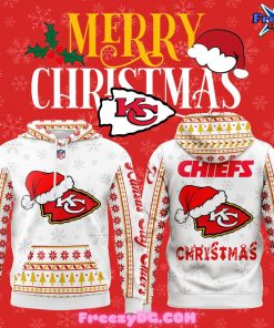 Kansas City Chiefs Merry Christmas 2024 White Hoodie