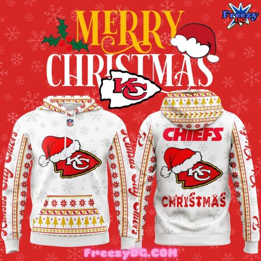 Kansas City Chiefs Merry Christmas 2024 White Hoodie