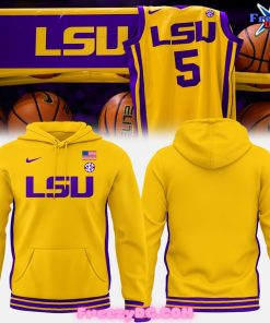 LSU Tigers Basketball Uniform Gold Hoodie