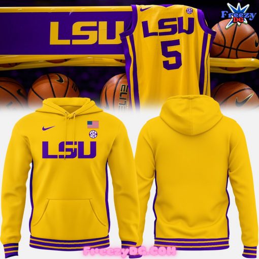 LSU Tigers Basketball Uniform Gold Hoodie