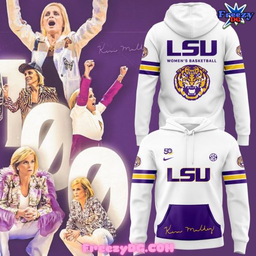 LSU Tigers Coach Kim Mulkey White Hoodie