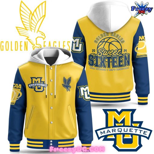 Marquette Golden Eagle Sweet 2024 Special Hooded Varsity Jacket