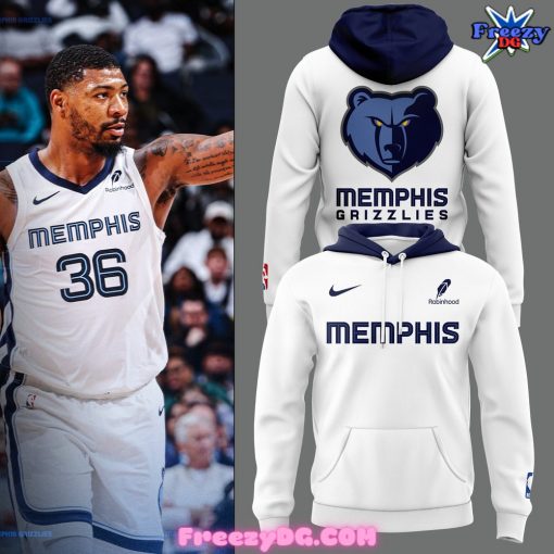 Memphis Grizzlies 2024 Swingman White Hoodie