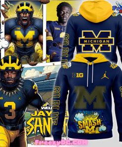 Michigan Wolverines Football Smash Go Blue Hoodie