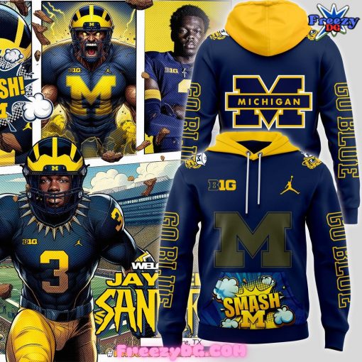 Michigan Wolverines Football Smash Go Blue Hoodie