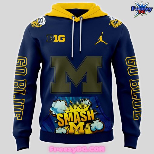 Michigan Wolverines Football Smash Go Blue Hoodie