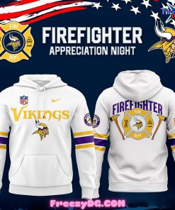 Minnesota Vikings Firefighter Appreciation White Hoodie