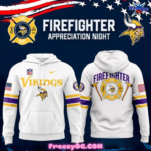 Minnesota Vikings Firefighter Appreciation White Hoodie