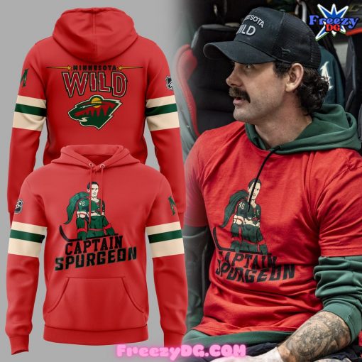 Minnesota Wild Captain Spurgeon 2024 Red Hoodie