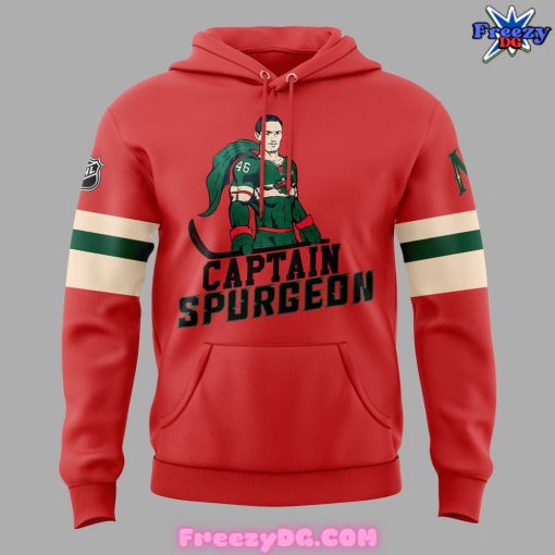 Minnesota Wild Captain Spurgeon 2024 Red Hoodie