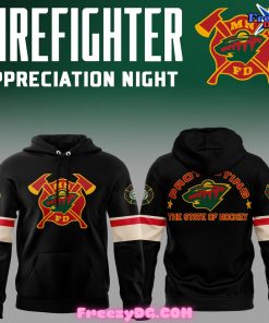 Minnesota Wild Firefighter Appreciation Night 2024 Black Hoodie