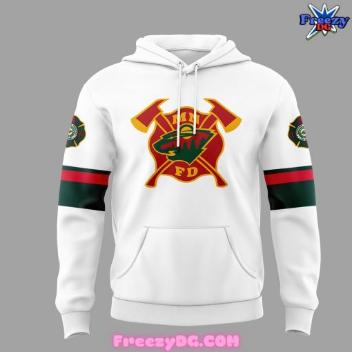 Minnesota Wild Firefighter Appreciation Night 2024 White Hoodie