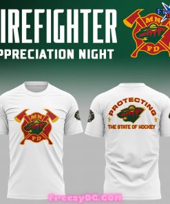 Minnesota Wild Firefighter Appreciation Night 2024 White T-Shirt