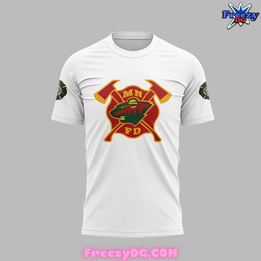 Minnesota Wild Firefighter Appreciation Night 2024 White T-Shirt