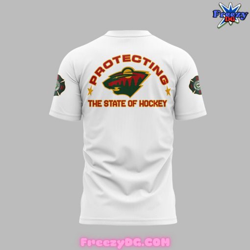 Minnesota Wild Firefighter Appreciation Night 2024 White T-Shirt