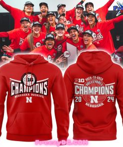 Nebraska Huskers Back-to-Back Big Ten Champions 2024 Red Hoodie