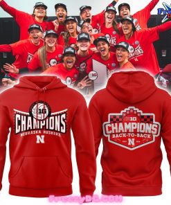 Nebraska Huskers Back-to-Back Volleyball Champions 2024 Red Sweatshirt