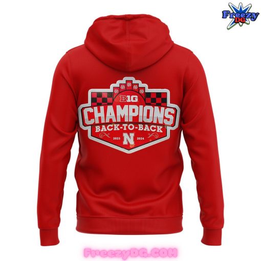 Nebraska Huskers Back-to-Back Champions 2024 Red Hoodie