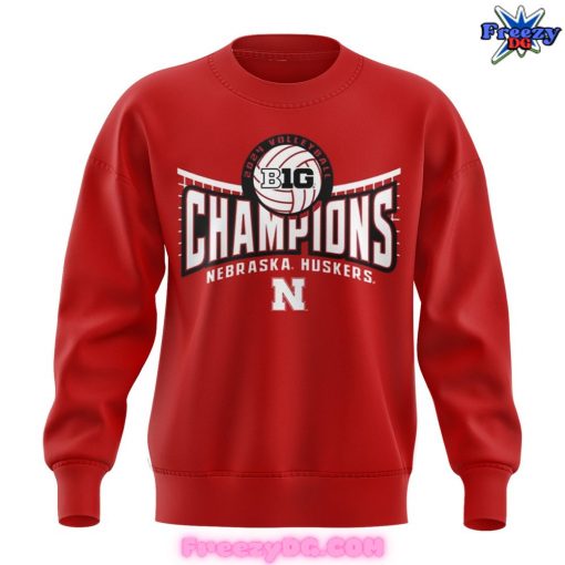 Nebraska Huskers Back-to-Back Volleyball Champions 2024 Red Sweatshirt