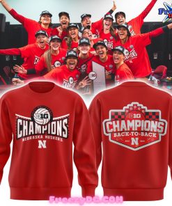 Nebraska Huskers Back-to-Back Big Ten Champions 2024 Red Hoodie