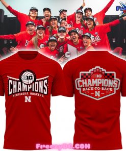 Nebraska Huskers Back-to-Back Volleyball Champions 2024 Red Sweatshirt