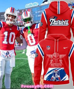 New England Patriots Throwback Threads 2024 Red Hoodie